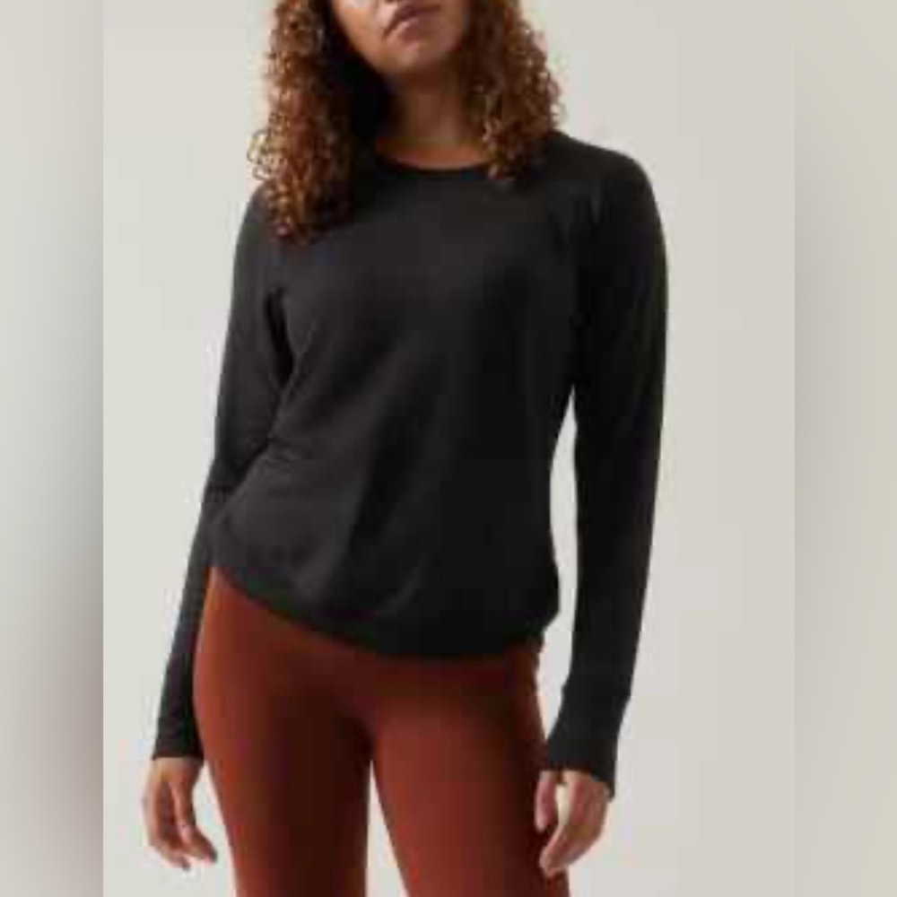 Athleta Mindset Sweatshirt, Small, Black